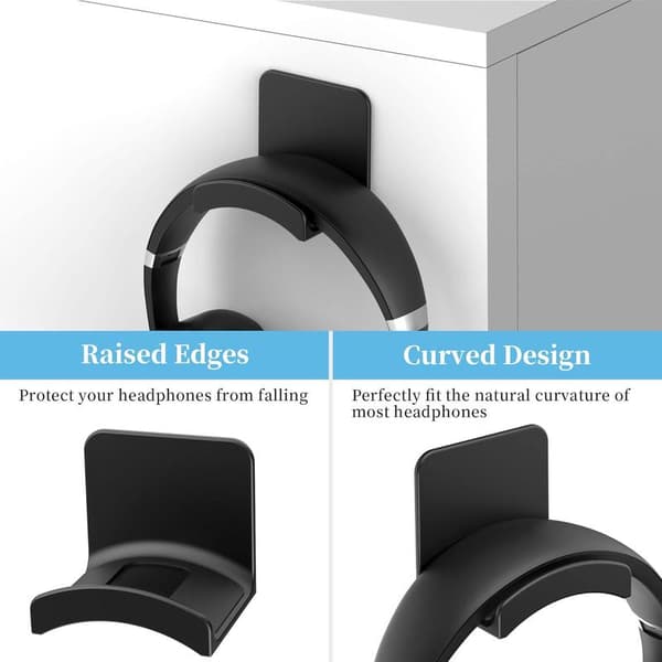 Headphone Mount Hanger Holder - Strong Adhesive Headphone Hook Stand