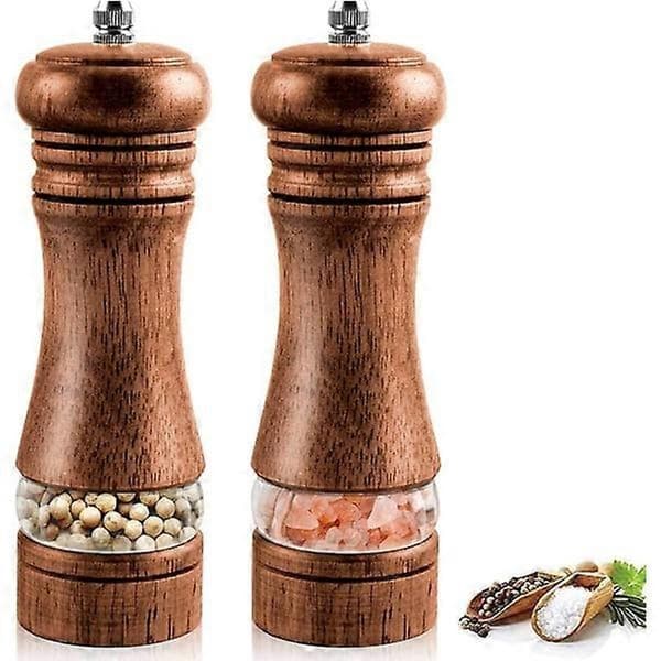 Salt- och pepparkvarnar, 2-pack, Träsalt- och pepparkvarnar