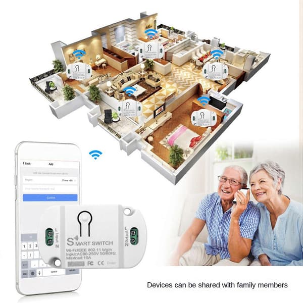 2X Tuya Wifi Smart Switch 10A Trådløs Timer Smart Home LED Lys Smart Life APP Stemmestyring Automationsmodul White