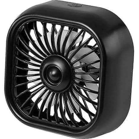 Lille bilventilator, 7 farverige lys, mini bærbar ventilator, USB bilventilator