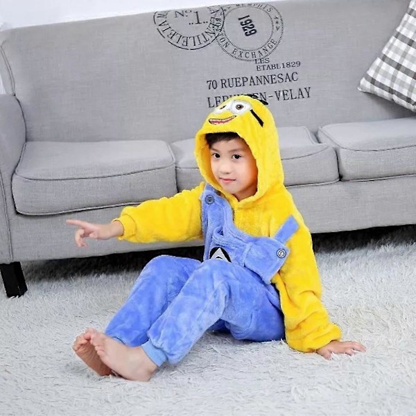 Barnas Minions Tegneserie Anime Søte Pyjamas Soveklær Fest Jumpsuit Pjs Cosplay Kostyme Dress 10-12Years