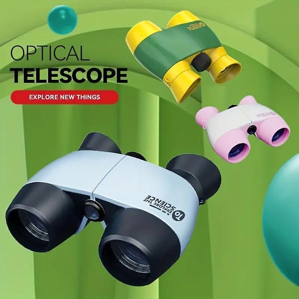 Optiske teleskoper for barn Flerbruks tidlig utdanning Kikkert for barn gutter jenter Black White
