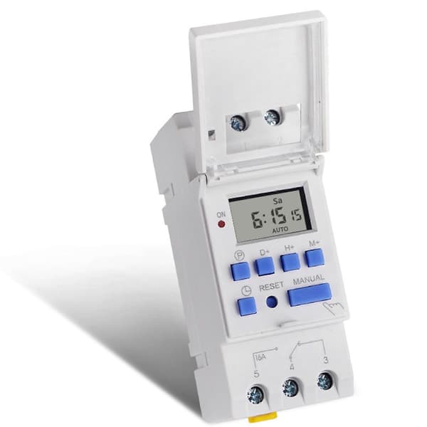 SINOTIMER 3X Elektronisk Timer, TM615-2 Timerkontakt 7 Dage 24 Timer Programmerbar LCD Tidsrelæ-220V White