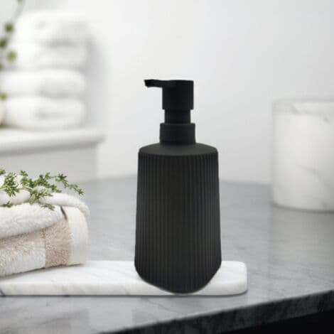 Sort sæbedispenser, 6,9x17,5x6,9 cm, dispenserflaske til køkken, badeværelse, hotel