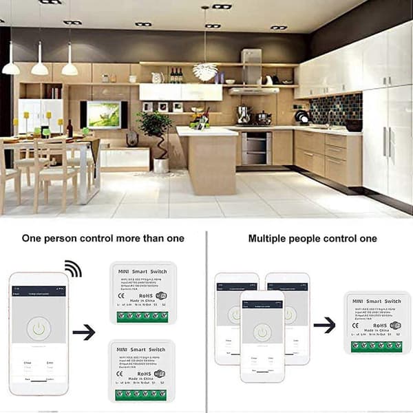 8X Mini Smart WiFi Relébryter, DIY Timer Lysbrytermodul Smart Life/Tuya-applikasjon, Trådløs Fjernkontroll