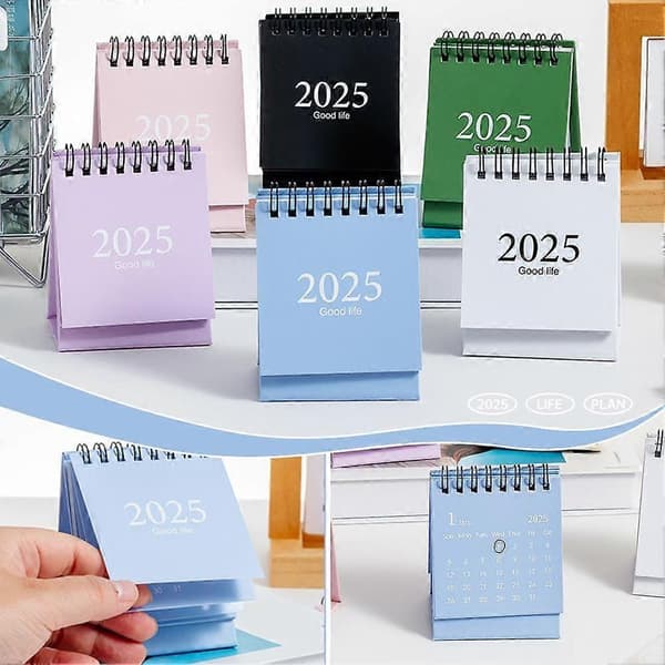 Mini Bordkalender Skrivebordskalender Indbindingskalender Dekor White