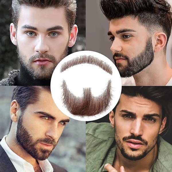 Falskskägg Realistiskt 100 % människohår Helt handbundet bockskägg Svart För män Makeup Underhållning Flerfärgad Valfri brown