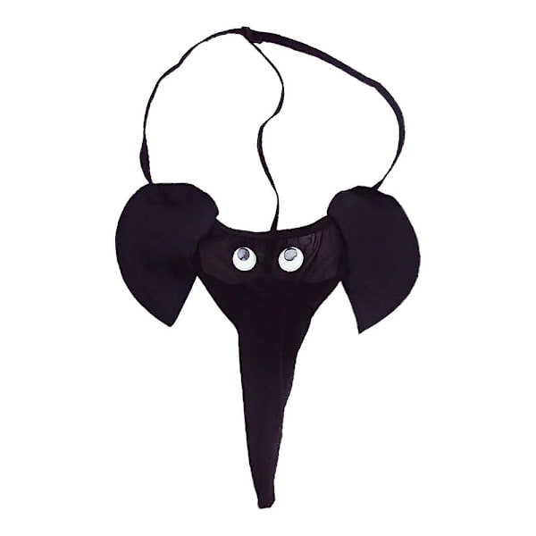Miesten seksikkäät alushousut Elephant-sarjakuva G-stringin uutuusalusvaatteet Black