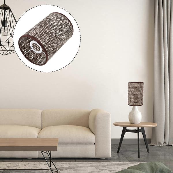Rattan lampeskærm til bordlampe E14/E27 base udskiftning lampeskærm cover