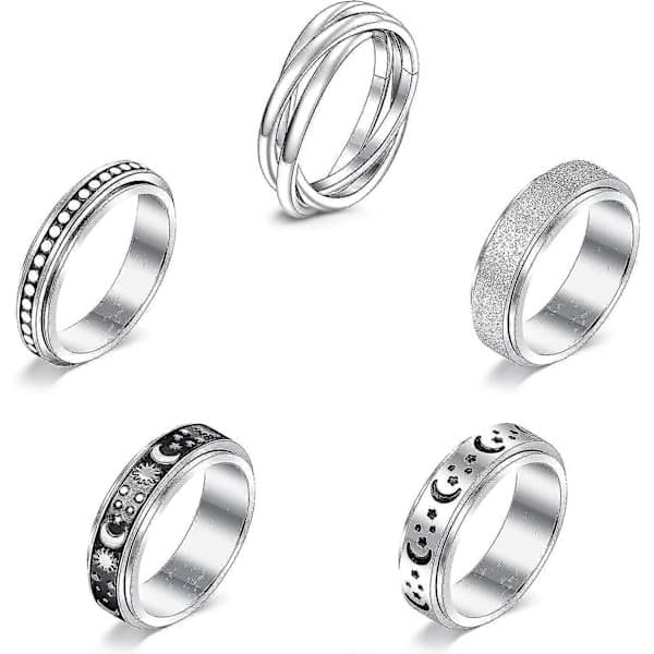 Angstdempende ring for kvinner - Angstdempende spinnerring - Stressdempende ring - Anti-angstring for kvinner