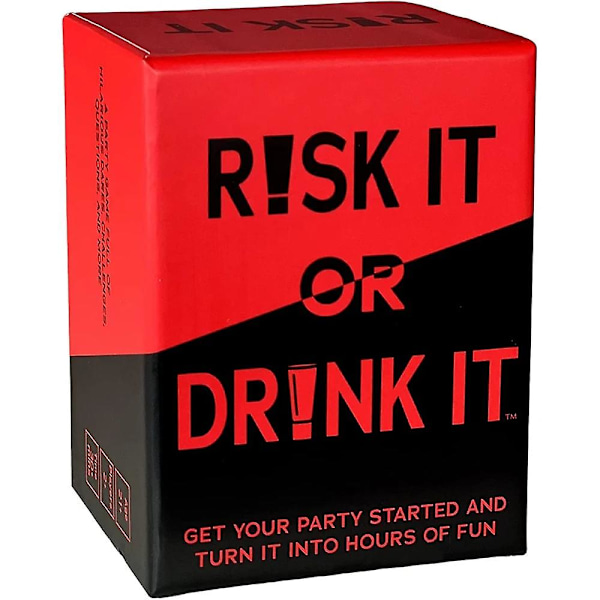 Risk It Or Drink It - Roligt festspel för college - Kortspel för dricksspel - Förfest - Roliga utmaningar - Frågor för vuxna Risk It Or Drink It