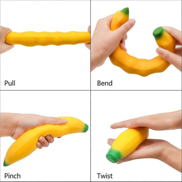 Stretchig Banan Sensorisk Leksak Kläm Squishy Stress Relief Leksak