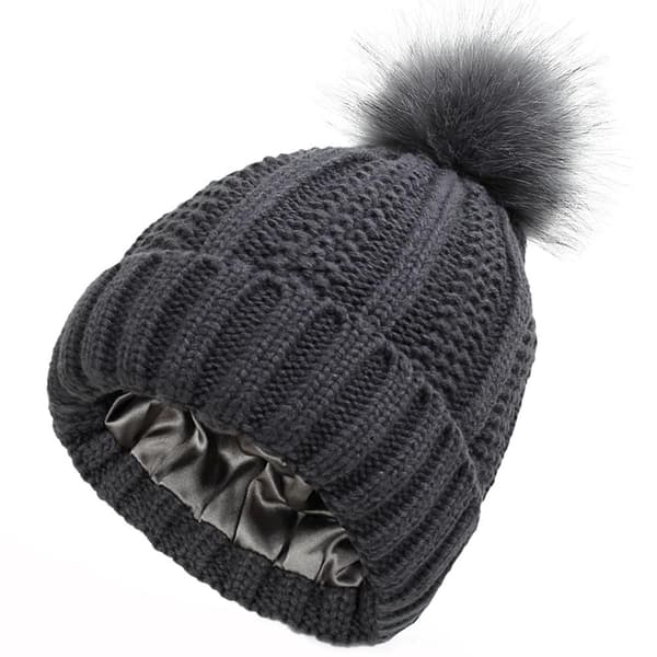 Dame Vinter Strikket Hue Blød Åndbar Elastisk Strikkehue til Shopping og Dates 8 Dark Gray