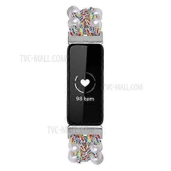 Säädettävä nailonpunottu ranneke Fitbit Inspire 2 -rannekkeelle MultiColor