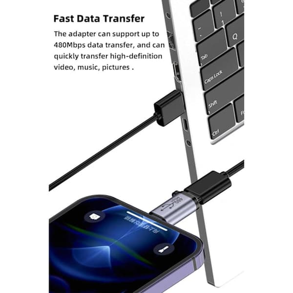 USB C - Micro USB -sovitin, C-tyypin/Micro USB -naaras Lightning-urosmuunnin, Micro USB - USB C -jatkokaapeli (8 kpl)