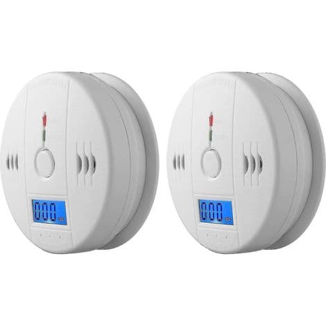 2 savun- ja häkäilmaisimen sarja LCD-näytöllä A