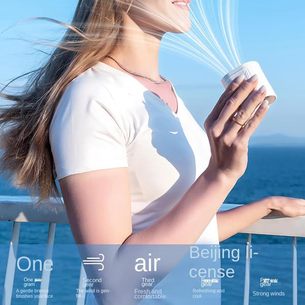 Bærbar clip-on ventilator | 360° roterende USB LED-skærm