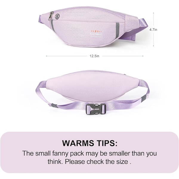 Liten Fanny Packs Vedenkestävä vyölaukku naisille Crossbody Fanny Pack kuulokeliitännällä juoksuun Matkustaminen Vaellus Kevyt reppu Violetti