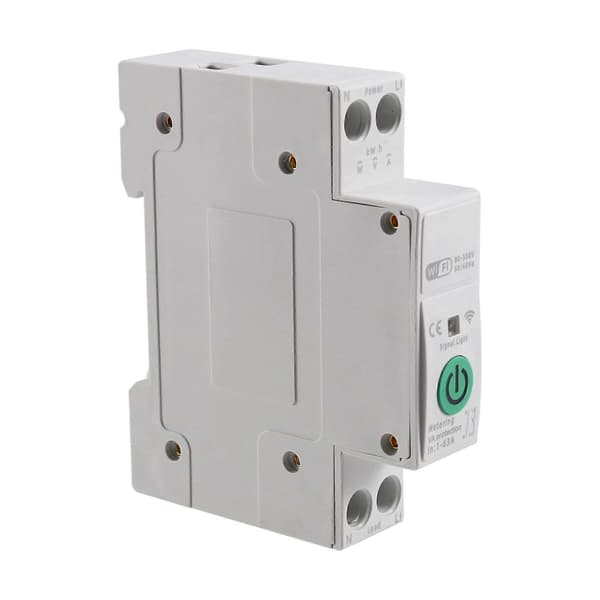 2X TUYA WiFi Smart Switch Energimåler 63A 1P+N Kwh Måling Overvåking Strømbryter Timer Relé White
