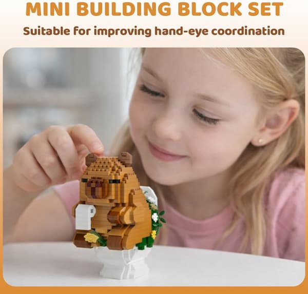 610 kapybara byggeklodser, mini kapybara figur