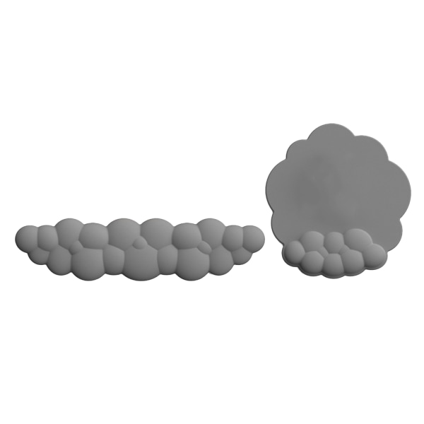 Moln Handledsstöd Combo Mus Handledsstödsdyna Ergonomisk smärtlindring Söt skrivbordstillbehör Halkfritt set Gray 0.66