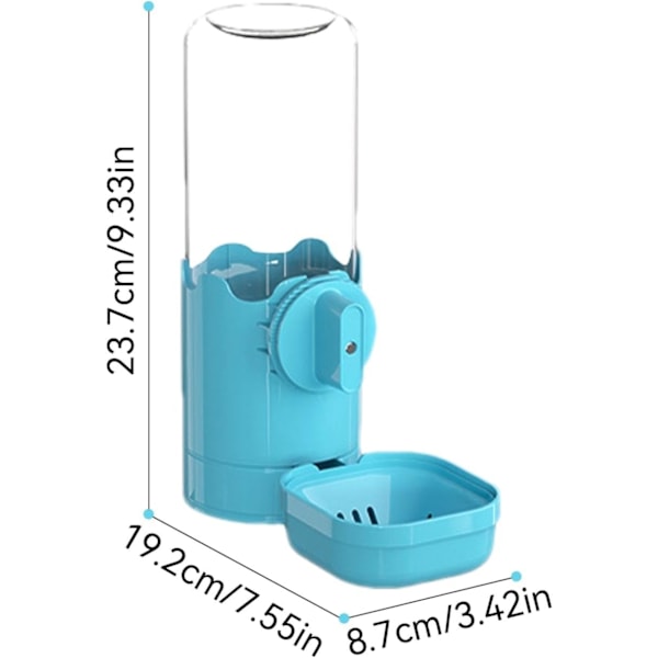 Lemmikin häkin automaattinen vedenannostelija, 750 ml sifonivesiannostelija painovoimainen lemmikkieläinten juomapullo | Suuri kapasiteetti vesikulho irrotettava juoma-astia