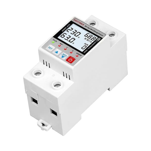 SINOTIMER TUYA 63A AC 220V WiFi Smart Jordfelsbrytare Över-/Underspänningsskydd Relä Energimätare kWh Switch Timer
