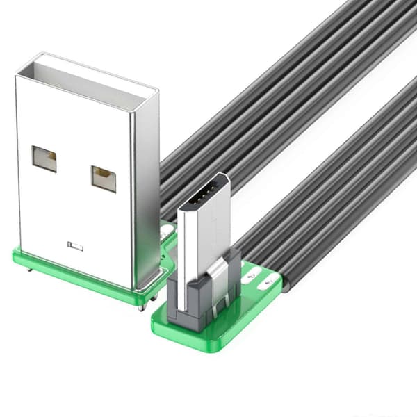 90 graders USB 2.0 til Microed USB vinkelkabel til smartphones, tablets og mere understøtter hurtig opladning og dataoverførsel 15cm USB down