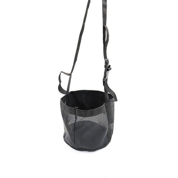 Justerbar elastisk høfoderpose til heste - Udendørs halsfoderpose i -24x25cm M Noir