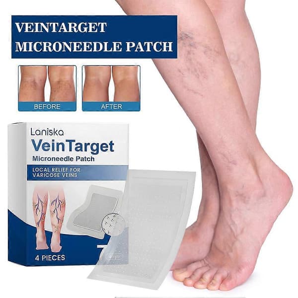 4 st/förpackning Ådermåls-mikronålplåster Benvårdsplåster 4 pièces = 1 boîte