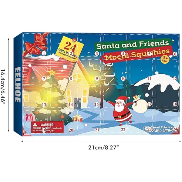 Adventskalender 2023, 24 Mochi Squishies Leksaker, Julkalender, 24 Dagars Överraskningskalendrar