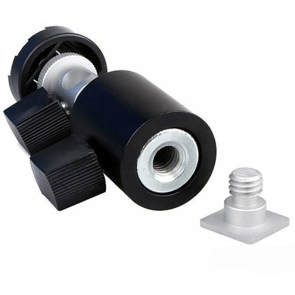 Speedlite-tukinopeus Kevyt kameran pidike C-tyyppinen kiinnityspallopää, 1/4 3/8 lanka sateenvarjotelineen kanssa, malli: musta
