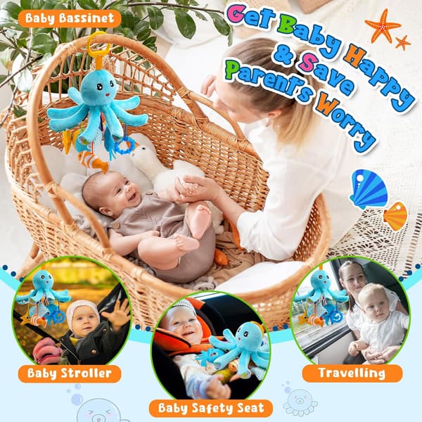 Babyleksaker, 0-18 månader, bläckfiskleksaker, barnvagnar