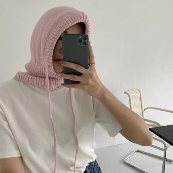 Tjock Hals Skydd Hatt Stickad Mössa Fluffig Vinter Varmare Stickad Mössa Kalla Vinter Presenter för Barn Tonåringar krämvit Kleinlan