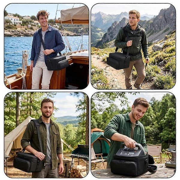Bærbar strømstasjon bæreveske for EF ECOFLOW RIVER 2 Utendørs reise camping ladeutstyr Black
