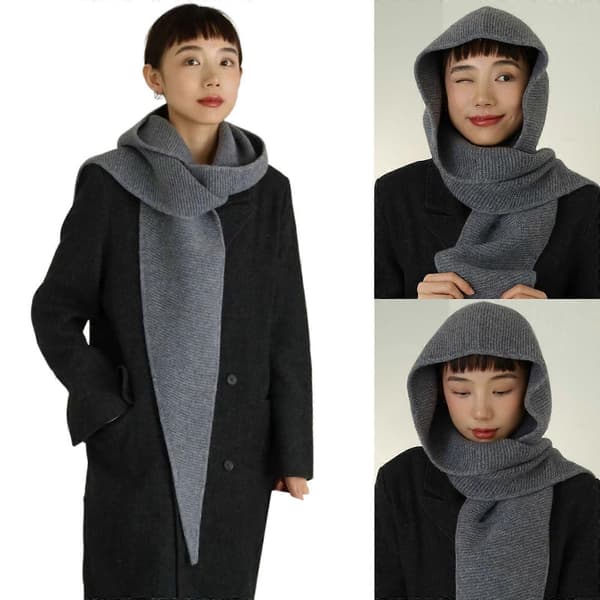 Ull Balaclava Halsduk För Kvinnor Vinter Sjal Triangulär Mjuk Oversized Design Nackvärme Gåva Himmelsblå Black