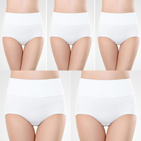 High-waisted briefs (5-pack) White S White White S