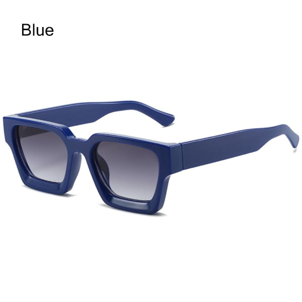 Retro fyrkantiga solglasögon Kvinnor Män Tjock Ram Chunky rektangulära Solglasögon Blue