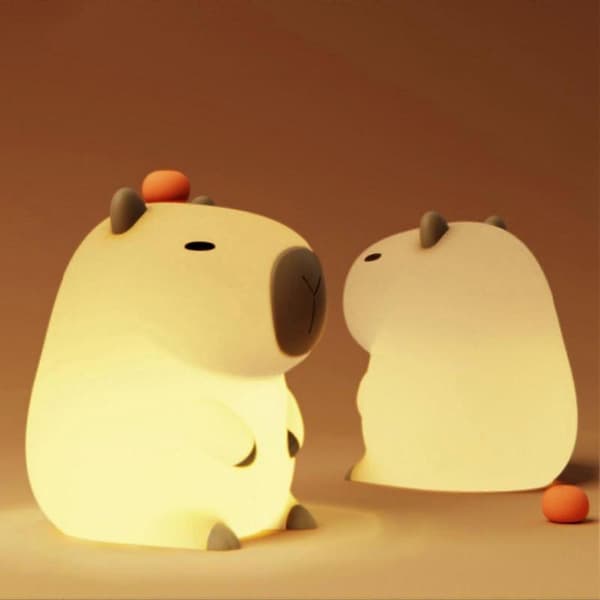 Capybara Natlampe - USB Genopladelig LED-lampe - Sengelampe med Touch