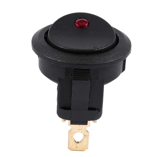 2X 12V LED Inverter Vippekontakt RUND SPST ON-OFF til BÅD Bil Rød Red
