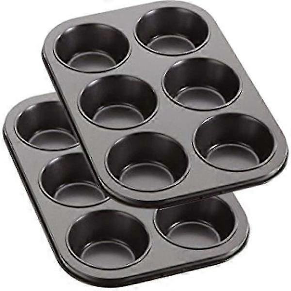 2-delt bageformssæt i stål med non-stick (6 hulrum)