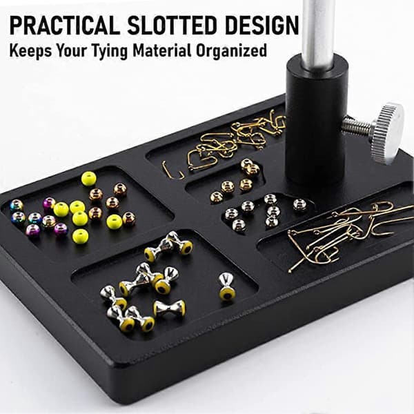 Fluebinding Sokkelbase for Klemme Fluebinding Skrustikke Fluebinding Verktøy Materiale Organizer Holder Passer de fleste Reise Bærbar Noir