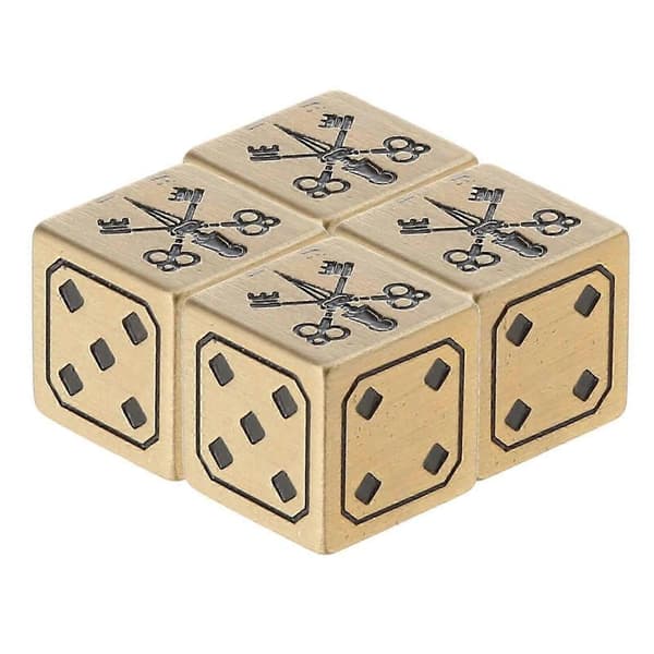 15mm Brass D6 Metal Dice Set - Elegant Golden Cubes for RPG