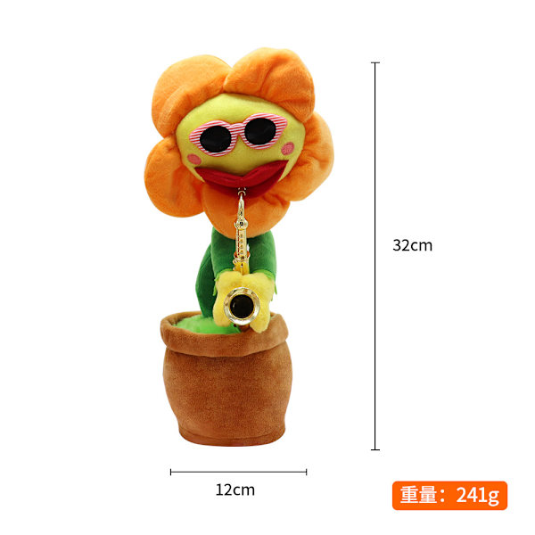 Dansende kaktus kan tale, legetøj, svampe og fortryllende blomster kan svinge sandskulpturer for sjov. Elektrisk legetøj Orange sunflower 1