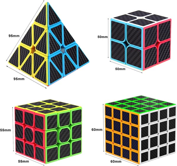 Speedcube Set, Pusselkubpaket 2x2 3x3 4x4 Pyramid Speed