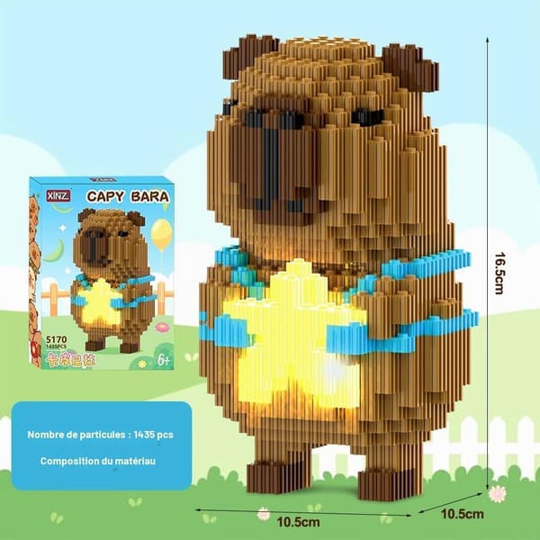 Kapybara-rakennuspalikat, minirakennuspalikkamallit, 3D-kokoamispeli