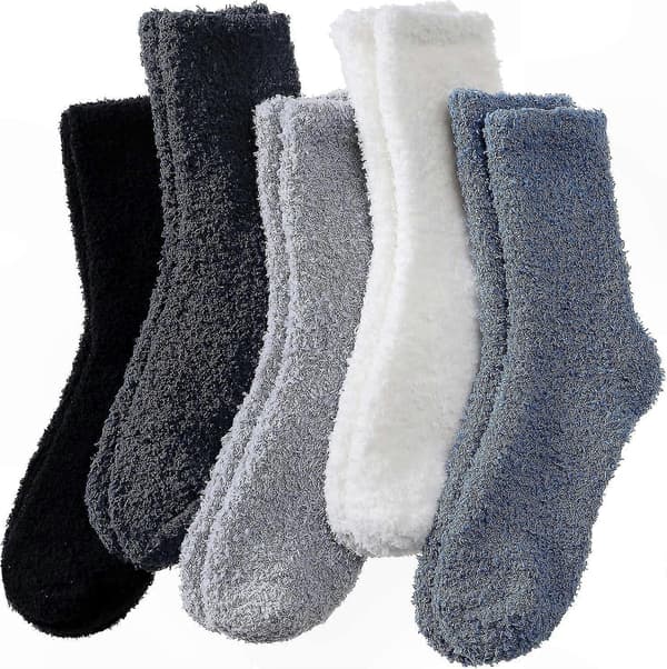 5 par Dam Mysiga Fleece Sängsockor för Vintervärme och Komfort B