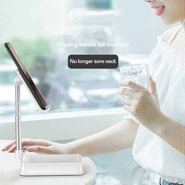 Foldable Cell Phone Holder Stand Home Office Desk Mobile Phone Retractable Metal Bracket