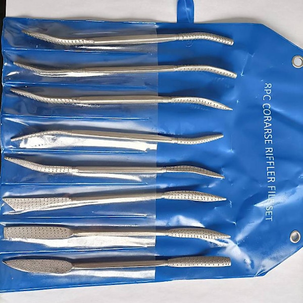 Wood Riffler File Set 8PCS 200mm Dubbla ändar grader för träbearbetning Carving Handverktyg Nålfil Photo Color