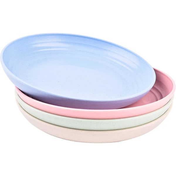 Plastic Plates, Christmas Plates Set Of 4, Reusable Dinner Plates Set Plastic Cutlery Plate Set, Unb